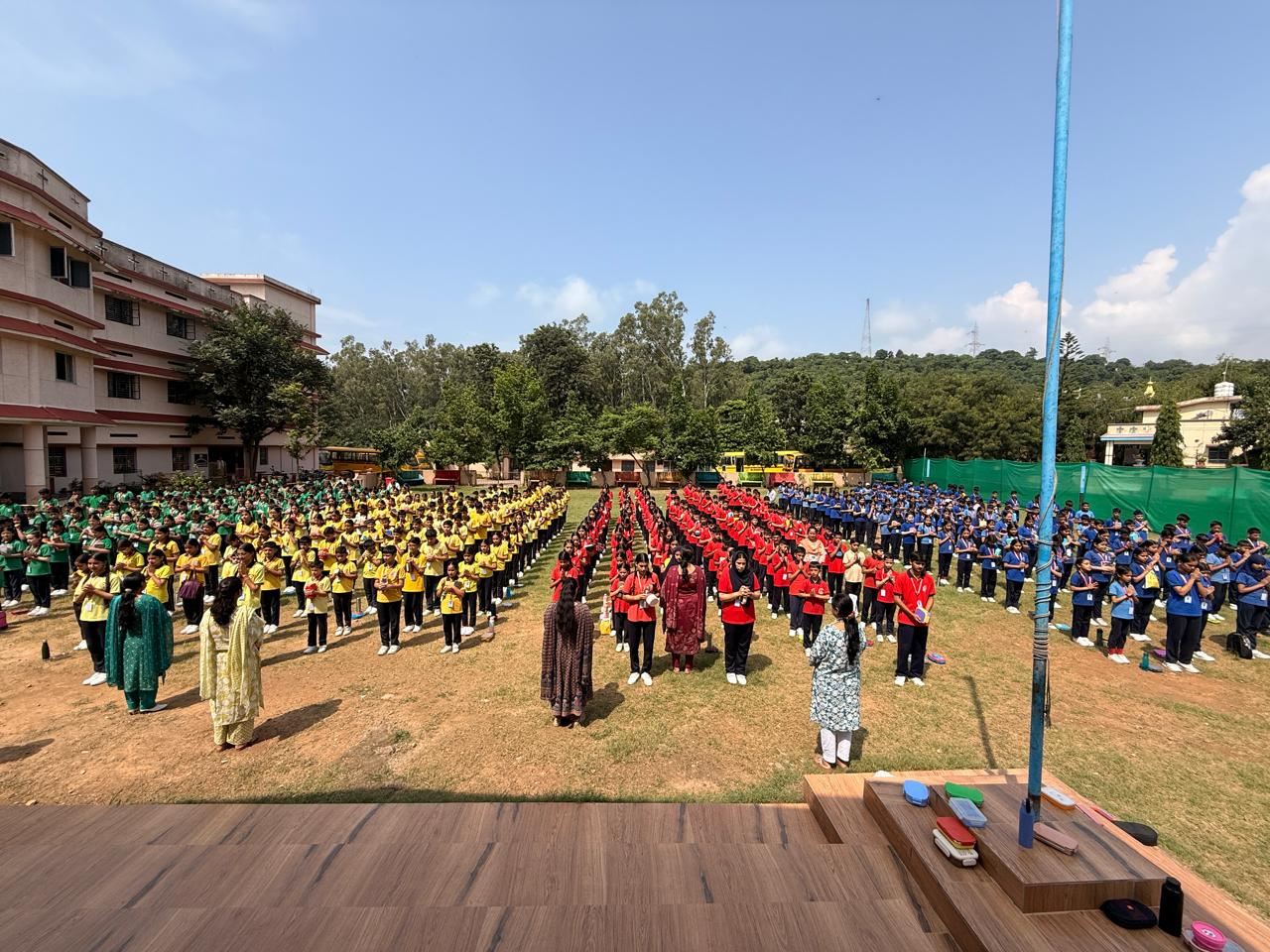 Middle school students at assembly