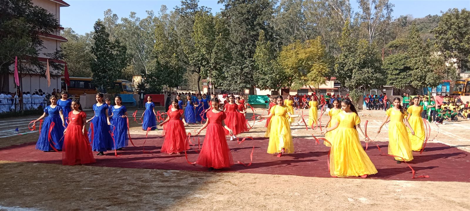 Students performing a cultural dance