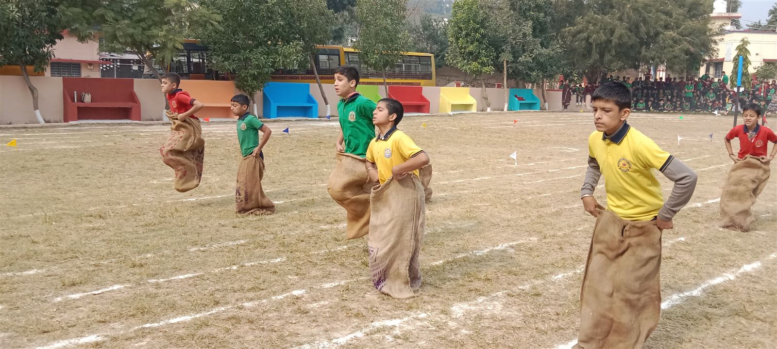 Students taking part in Sports Day activities